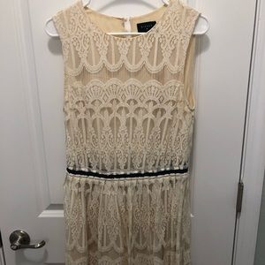Sleeveless Ivory Lace Dress